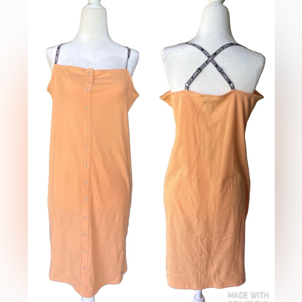 Tommy Jeans Ribbed Tube Dress Light Orange